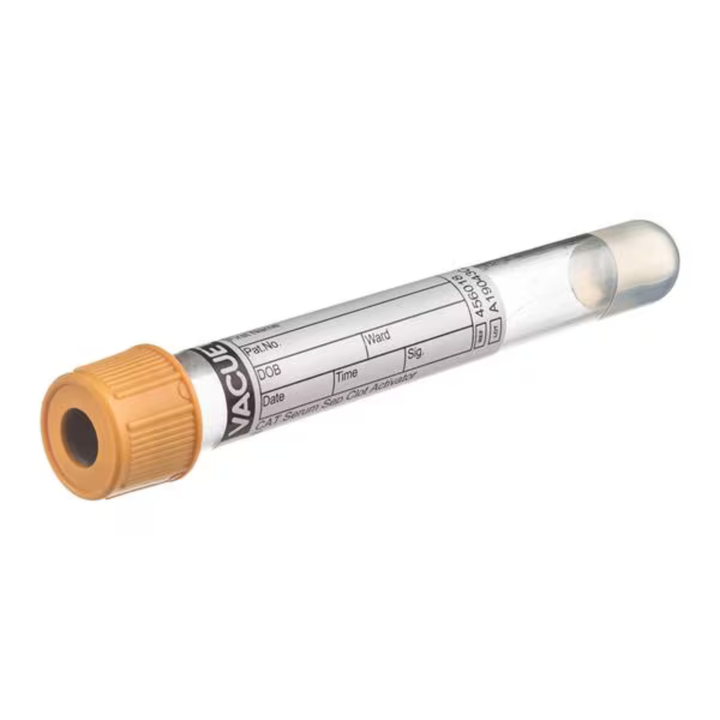 Greiner Bio-One VACUETTE Tube 5 ml Clot Activator Serum Separator Coated Additive Non-Rinse Blue-Labeled Gold/Gold Polystryrene 460