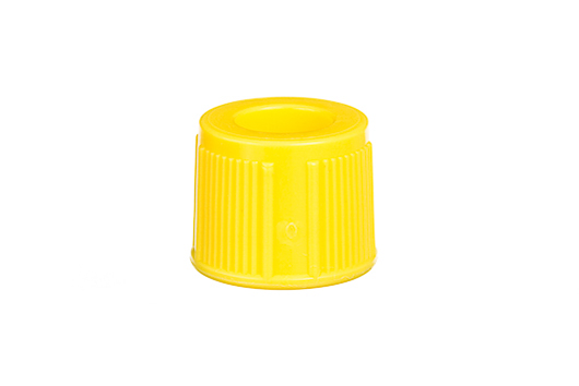 Snap Cap for Recapping 13mm Tubes, Yellow, Case of 5000