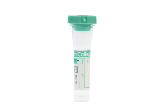 MiniCollect Li Heparin, 1 ml, Green Cap, 11x40, Case of 1000