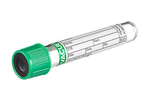 [454244] Plasma, Lithium Heparin, 3 ml, Green Pull Cap, 13x75, Case of 1200