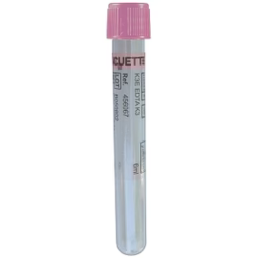 [456067] EDTA K3, 6ml, Blood Bank,Clear Label, Pink Pull Cap 13x100, Case of 1200