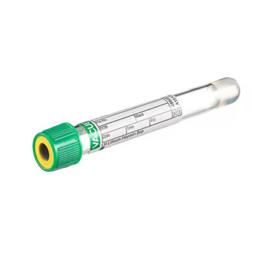 [456087P] Plasma, Lithium Hep, Gel Sep., 5 ml, Green Pull Cap, 13x100, Case of 1200