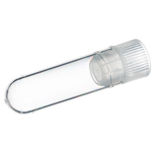 [121261] 2 mL Cryo.s Tube, PP, Sterile, Internal Thread Natural Cap, Round Bottom, 150 White Cap Inserts per CS, Case of 500