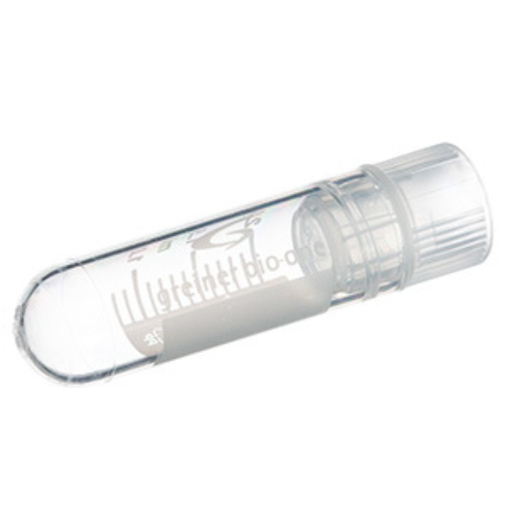[121263] 2 mL Cryo.s Tube, PP, Sterile, Internal Thread Natural Cap, ID Field, Round Bottom, 150 White Cap Inserts per CS, Case of 500