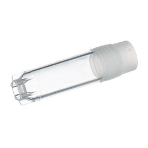 [126261] 2 mL Cryo.s Tube, PP, Sterile, External Thread Natural Cap, Starfoot Base, Round Bottom, 150 White Cap Inserts per CS, Case of 500
