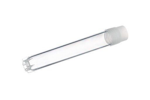 [127261] 4 mL Cryo.s Tube, PP, Sterile, External Thread Natural Cap, Starfoot Base, Round Bottom, 100 White Cap Inserts per CS, Case of 300