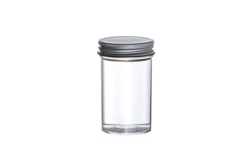 [224170] Sample Container, PS, 49x80, 100mL, Flat BOT, Metal Screw Cap, Case of 160