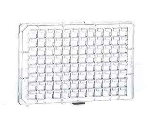 [609871] 96W CrystalQuick LP (Low Profile) 96 well Protein Crystallization Plate, Low Birefringence, w/1 Square, Flat Bottom Crystallization Well, Clear, Case of 80