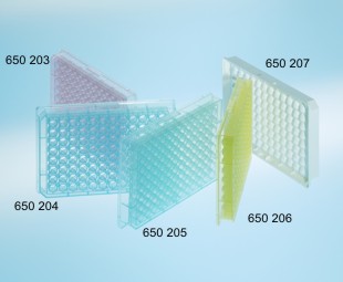 [650203] 96W Plate, PP, Round (U) Bottom, Chimney Style, Red, Case of 100