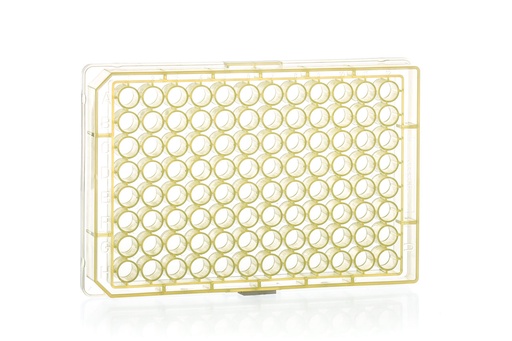 [650206] 96W Plate, PP, Round (U) Bottom, Chimney Style, Yellow, Case of 100