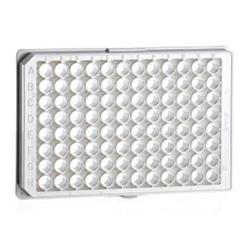 [655098] 96W CELLSTAR Plate, PS, TC Treated, Sterile, Flat BOT, Chimney Style, White uClear, w/Lid, Case of 32