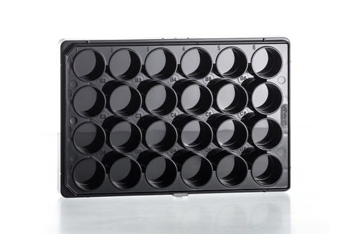 [662174] 24W Plate, PS, Flat BOT, Chimney Style, BLK, Case of 144