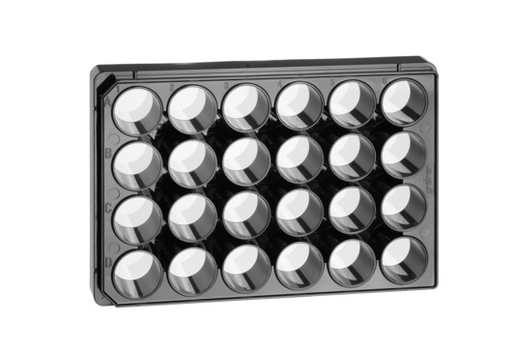 [662892] 24W SensoPlate, PS, Sterile, Flat Bottom, Chimney Style, Black/Glass, w/Lid, Case of 12