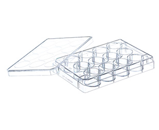 Greiner Bio-One CellStar, 12W Plate, PS, TC Treated, Sterile, Flat BOT, Chimney Style, w/ Lid