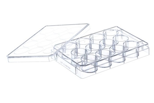 [665970] Greiner Bio-One Cell Culture Multiwell Plate, 12-Well, PS, Clear, CellStar, Cell-Repellent Surface, Lid with Condensation Rings, Sterile, Single-Packed