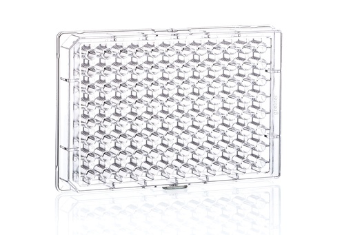 [675101] 96W Half Area Plate, PS, Flat Bottom, Chimney Style, Clear, Case of 40