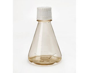 Cell culture shaker flask, 1000ml, baffled bottom, PC, White Duocap, clear, sterile, Case of 6