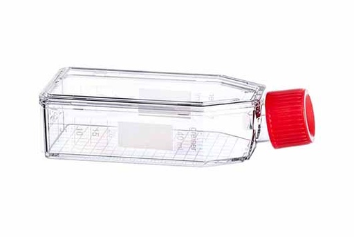 [690170] CELLSTAR T25 Flask, 50mL, TC Treated, Sterile, Canted Neck, w/ Plug Seal Cap, w/ Measuring Grid, Case of 200
