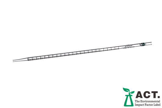 Serological Pipette, PS,  2mL, Bulk Wrapped, Sterile, w/ 1/100 Graduations, GRN Color Code, Case of 1000