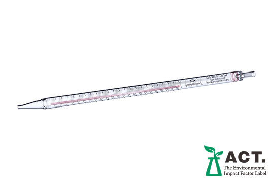 Serological Pipette, PS, 25mL, Plastic Wrapped, Sterile, w/ 1/10 Graduations, Red Color Code, Case of 200