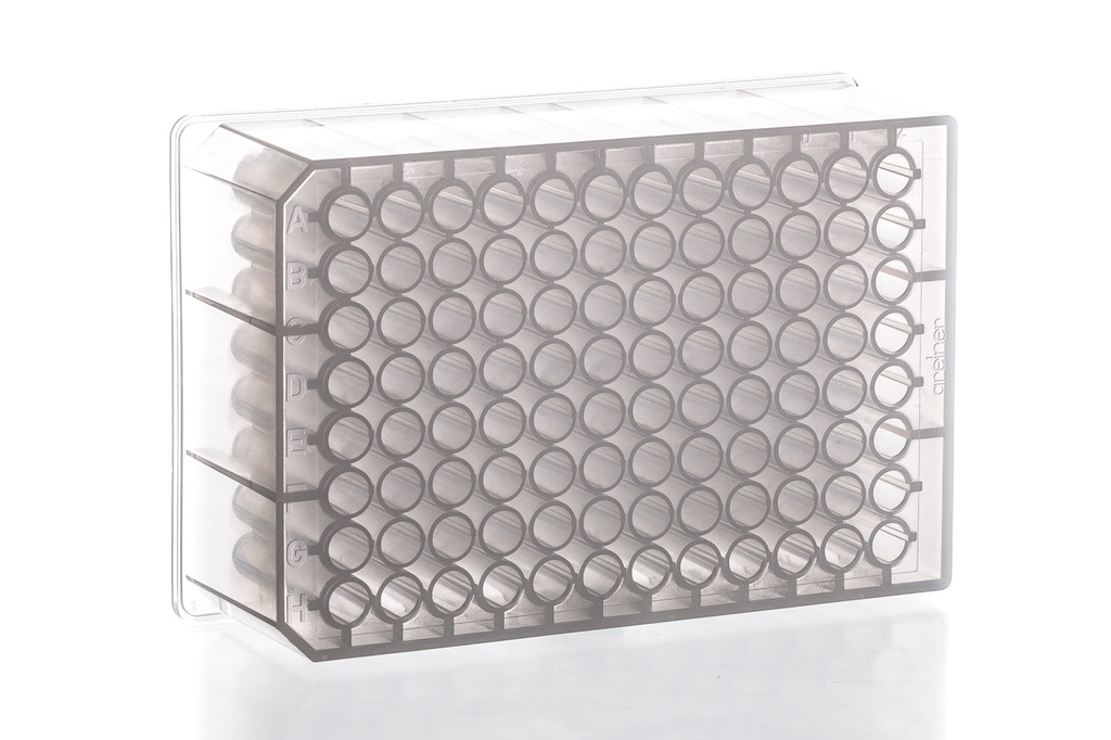 96 Deep Well MASTERBLOCK Storage Plate, PP, 1 mL/well, Chimney Style, Round (U) Bottom, Natural, Case of 50