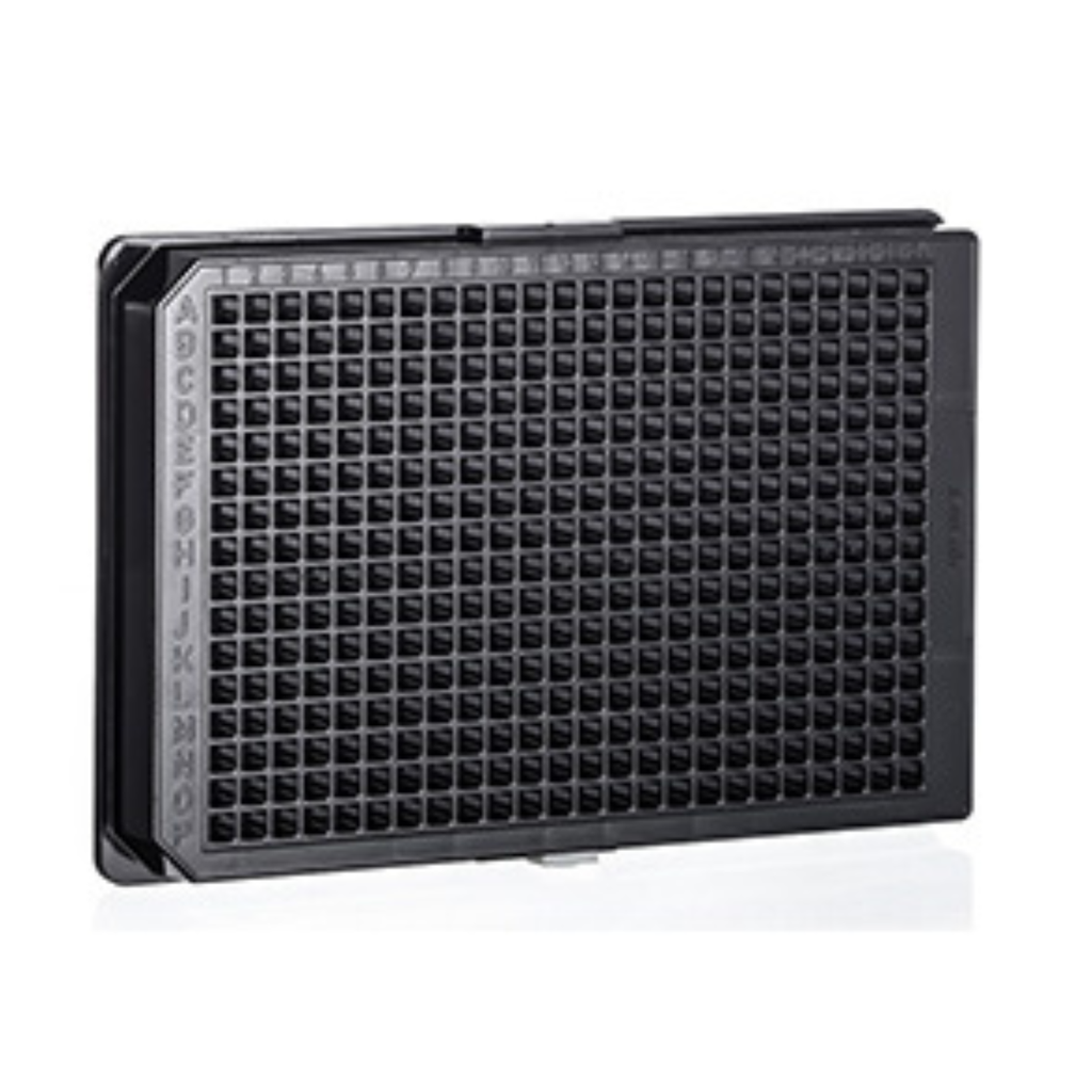 384W CELLCOAT Collagen Type I Plate, PS, Flat Bottom, Black uClear, w/Lid, Case of 20