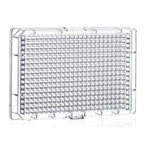 [781970] 384W Cell-Repellent Plate, PS, Sterile, Flat Bottom, Clear, w/Lid, Case of 60