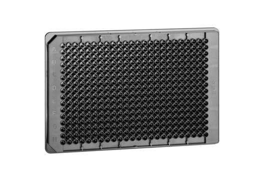 [788096] 384W Small Volume LoBase FLUOTRAC 200 Plate, PS, Medium Binding, 25 uL/well, Flat Bottom, Chimney Style, Black uClear, Case of 80