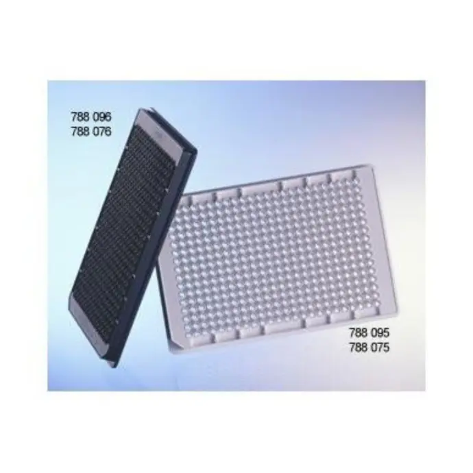 Greiner Bio-One 384W Small Volume™ LoBase Plate, CO, TC Treated, Sterile, Flat Bottom, Chimney Style, Black µClear