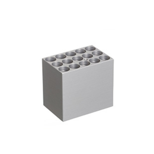 [848913] Mini Dry Bath BLOCK, F, 15 x 12/13 mm Tubes, 60 mm Tall, 1Ea