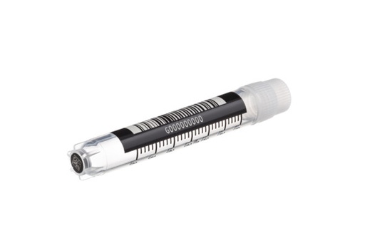 [127263-2DG] 4 mL w/Datamatrix (generic 2D sequence), PP, Sterile, External Thread Natural Cap, ID Field, Starfoot Base, Round Bottom, 100 White Cap Inserts per CS, Case of 300