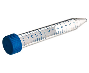 [188271-TRI] CELLSTAR TUBE, 15ML, PP, 17/120 MM, Conical Bottom, Blue Screw Cap, Natural, Graduated, Writing Area, Sterile, Triple Packed, Case of 500