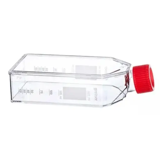 [658175-TRI] CELL CULTURE FLASK, 250 ML, 75 CM2, PS, CLEAR, RED FILTER SCREW CAP, CELLSTAR TC, STERILE, 5 PCS./BAG, TRIPLE PACKED, Case of 90