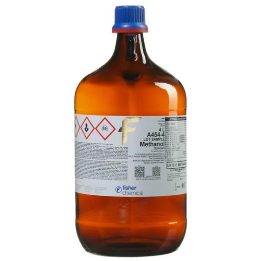 [A454-4] METHANOL OPTIMA, Fisher Chemical, Case of 4 x 4L