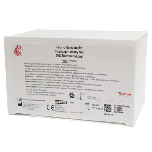 [100600] Thermo Scientific Pacific Hemostasis Fibrinogen Assay Set, 100 Detections