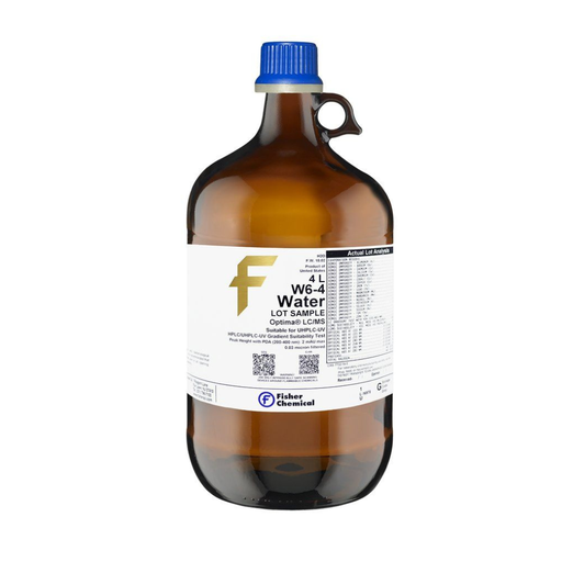 [W6-4] WATER, OPTIMA LC-MS, Fisher Chemical, Case of 4 x 4L